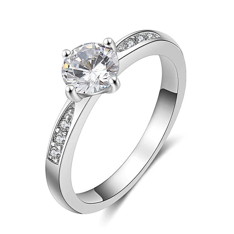 Silver Color Rings Simple Style Zircon - 1mrk.com