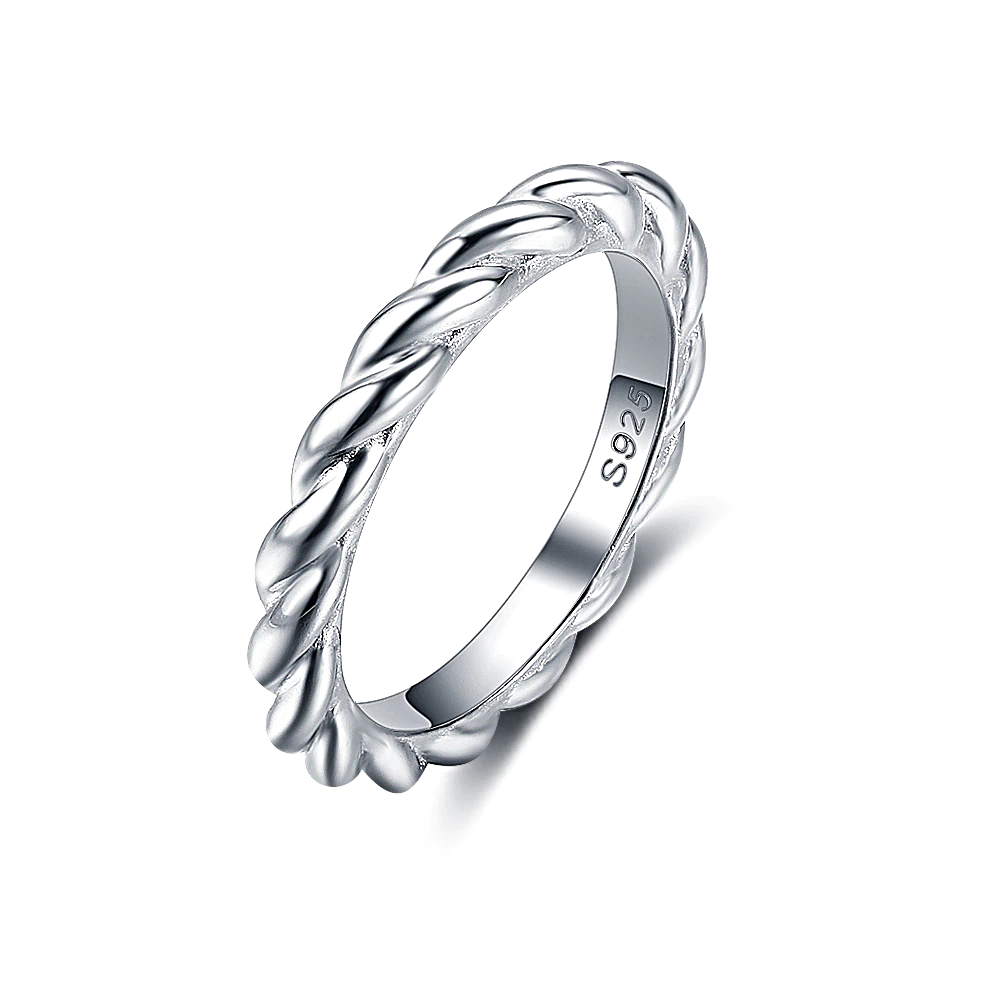 Classic Twisted Ring Silver Stackable - 1MRK.COM