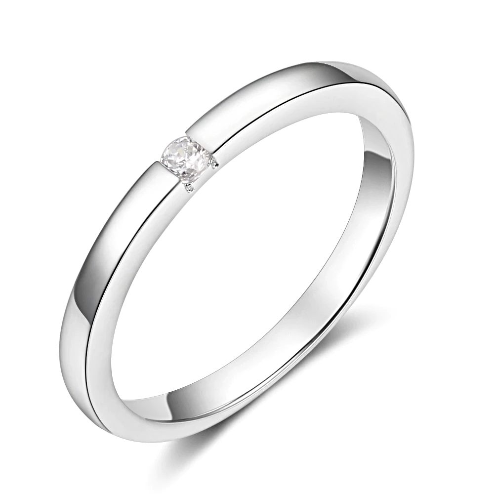 Luxury Silver Color Rings Round Cubic Zircon - 1mrk.com