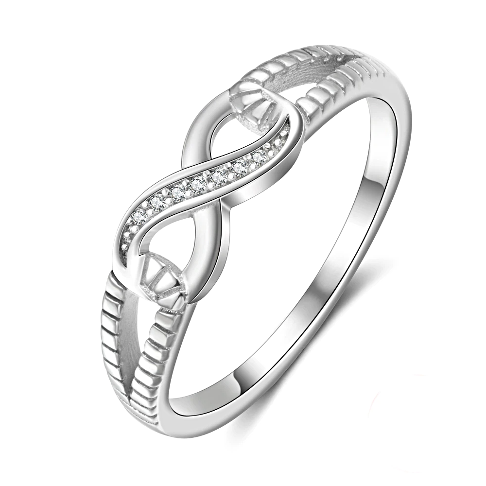 Silver Color Infinity Ring Cubic Zirconia - 1MRK.COM