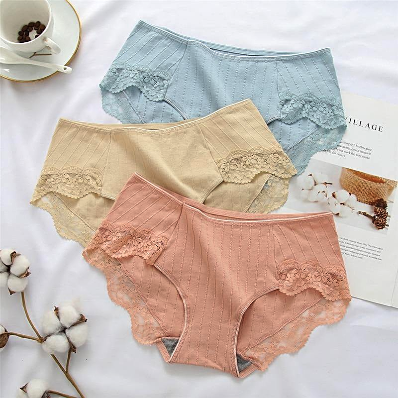 3Pcs Cotton Panty Women's Panties Comfort Underwear - 1mrk.com