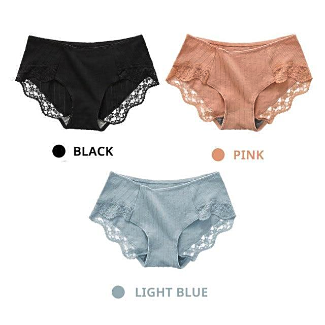 3Pcs Cotton Panty Women's Panties Comfort Underwear - 1mrk.com