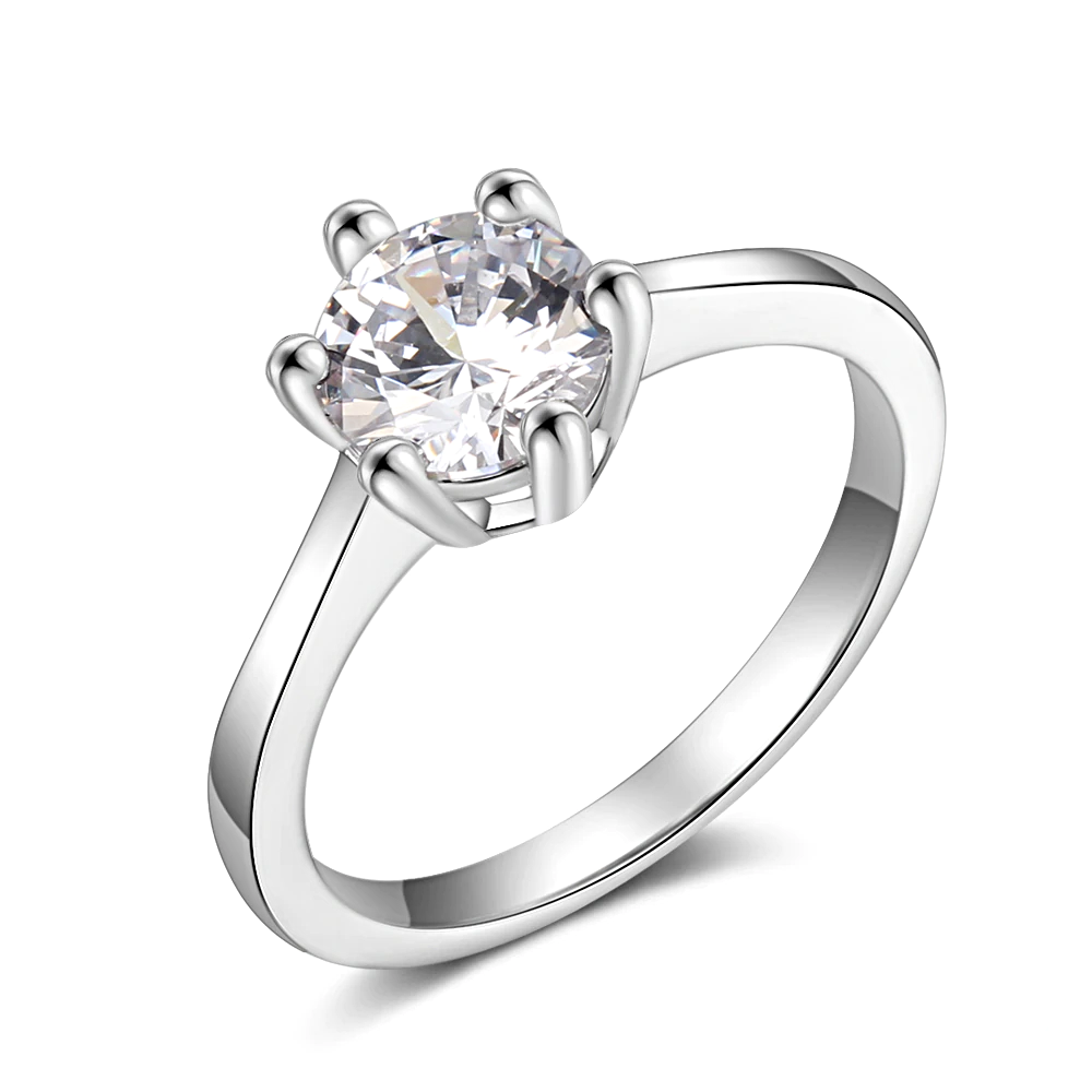 Silver Women Cubic Zircon Finger Rings - 1MRK.COM