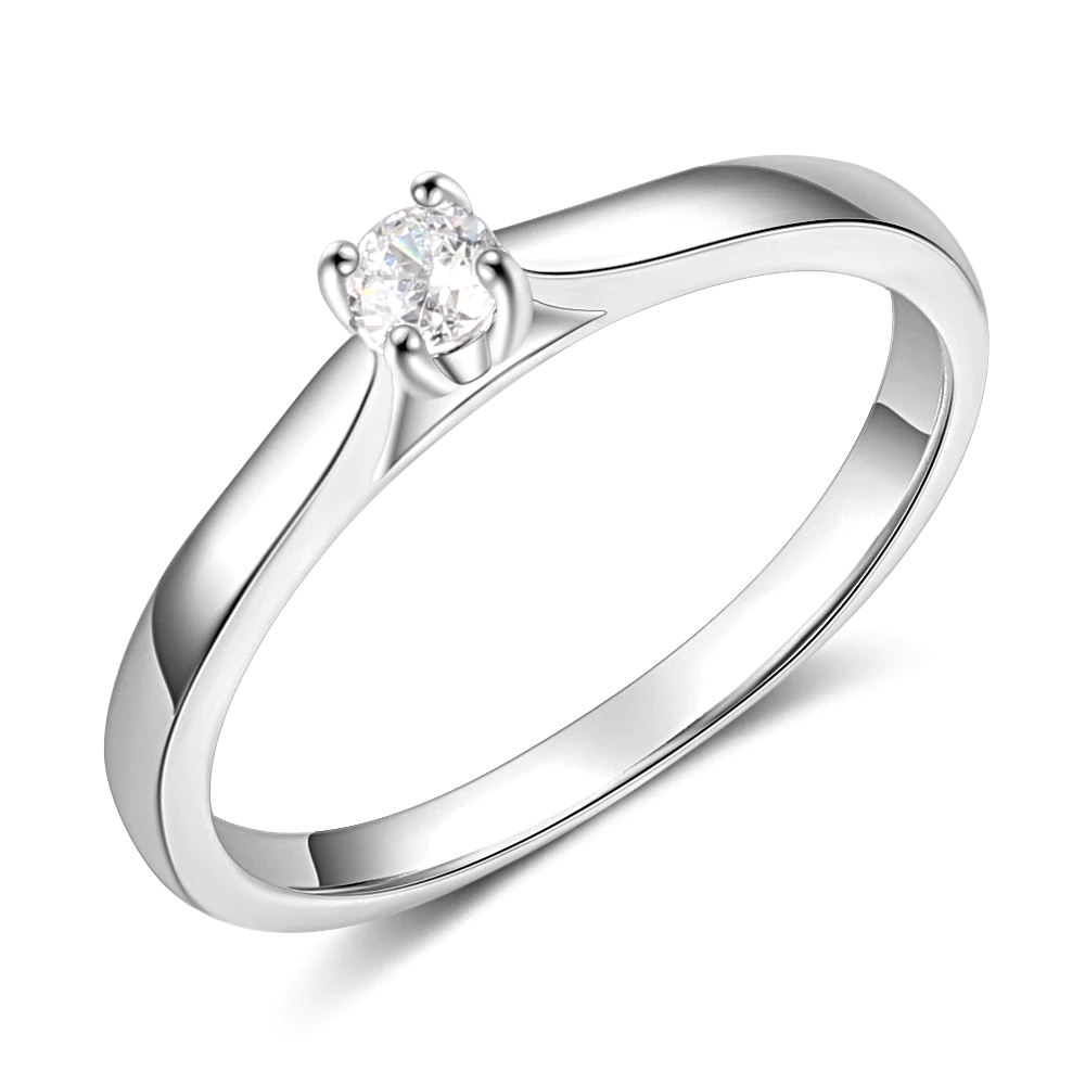 Rings Silver Color Cubic Zirconia Round - 1MRK.COM