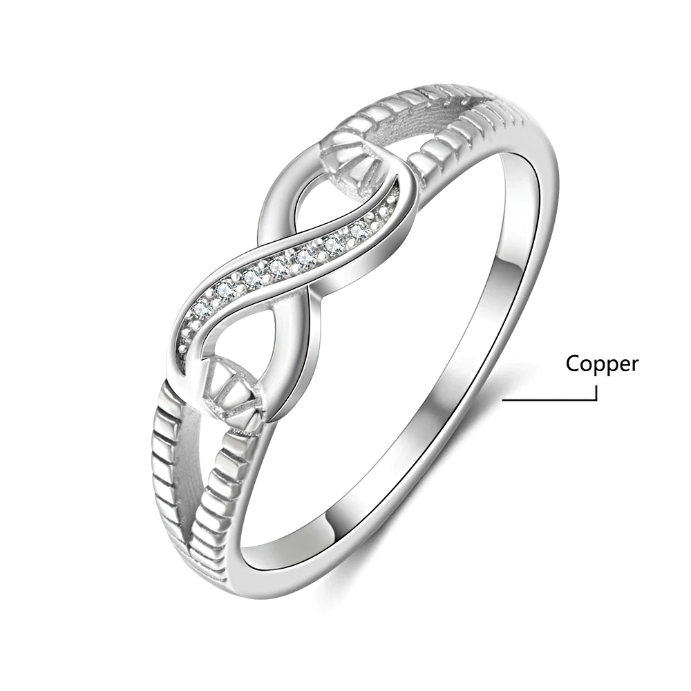 Silver Color Infinity Ring Cubic Zirconia - 1MRK.COM