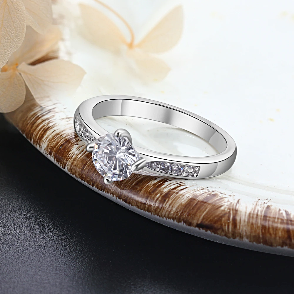 Silver Color Rings Simple Style Zircon - 1mrk.com