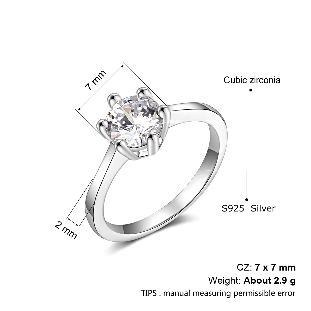 Silver Women Cubic Zircon Finger Rings - 1MRK.COM