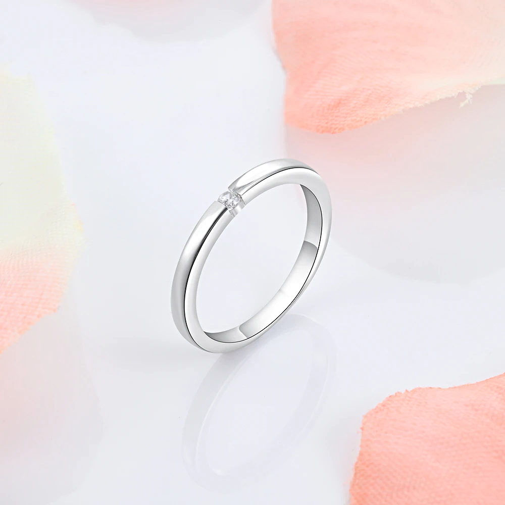 Luxury Silver Color Rings Round Cubic Zircon - 1mrk.com