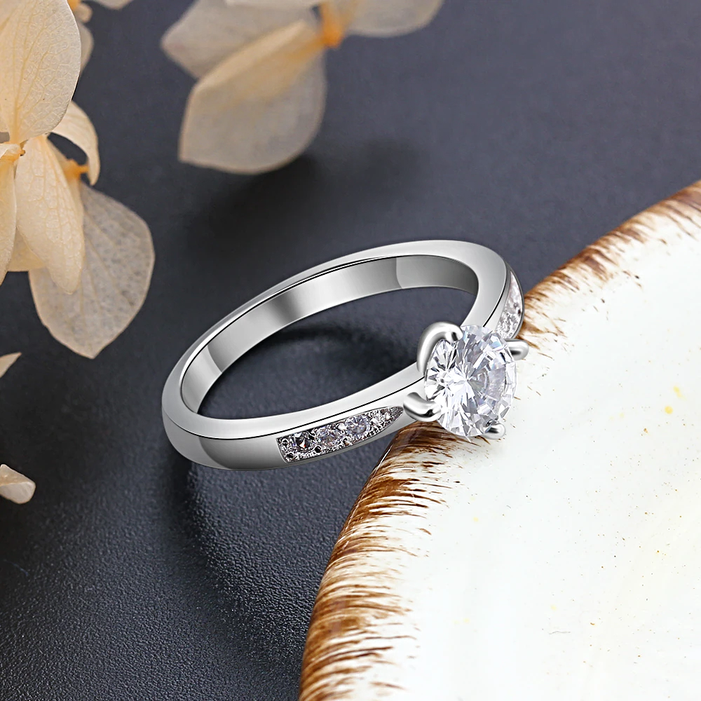 Silver Color Rings Simple Style Zircon - 1mrk.com
