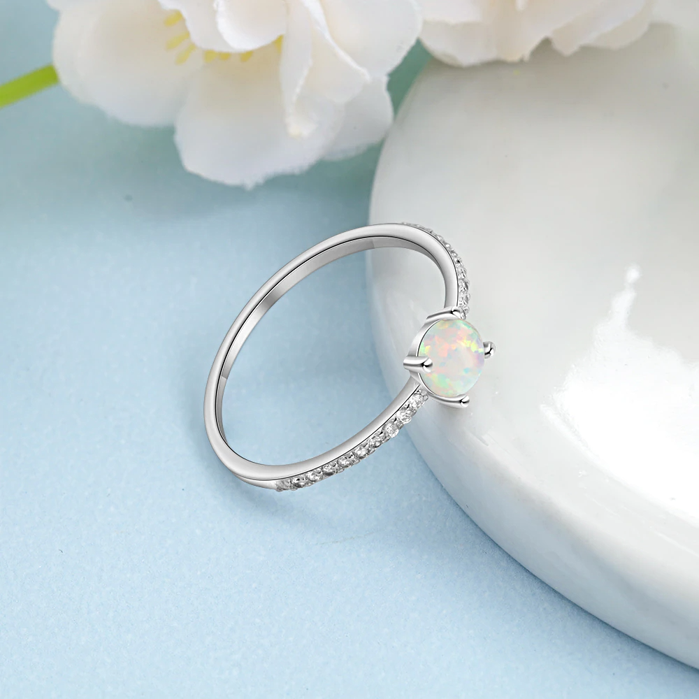 Silver Opal Rings Crystal Finger - 1MRK.COM