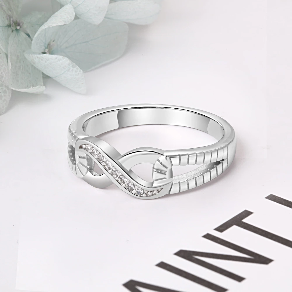 Silver Color Infinity Ring Cubic Zirconia - 1MRK.COM