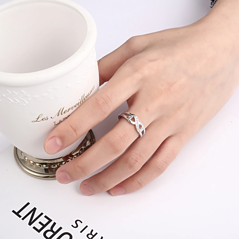 Silver Color Infinity Ring Cubic Zirconia - 1MRK.COM