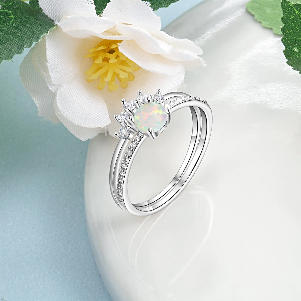 Silver Opal Rings Crystal Finger - 1MRK.COM