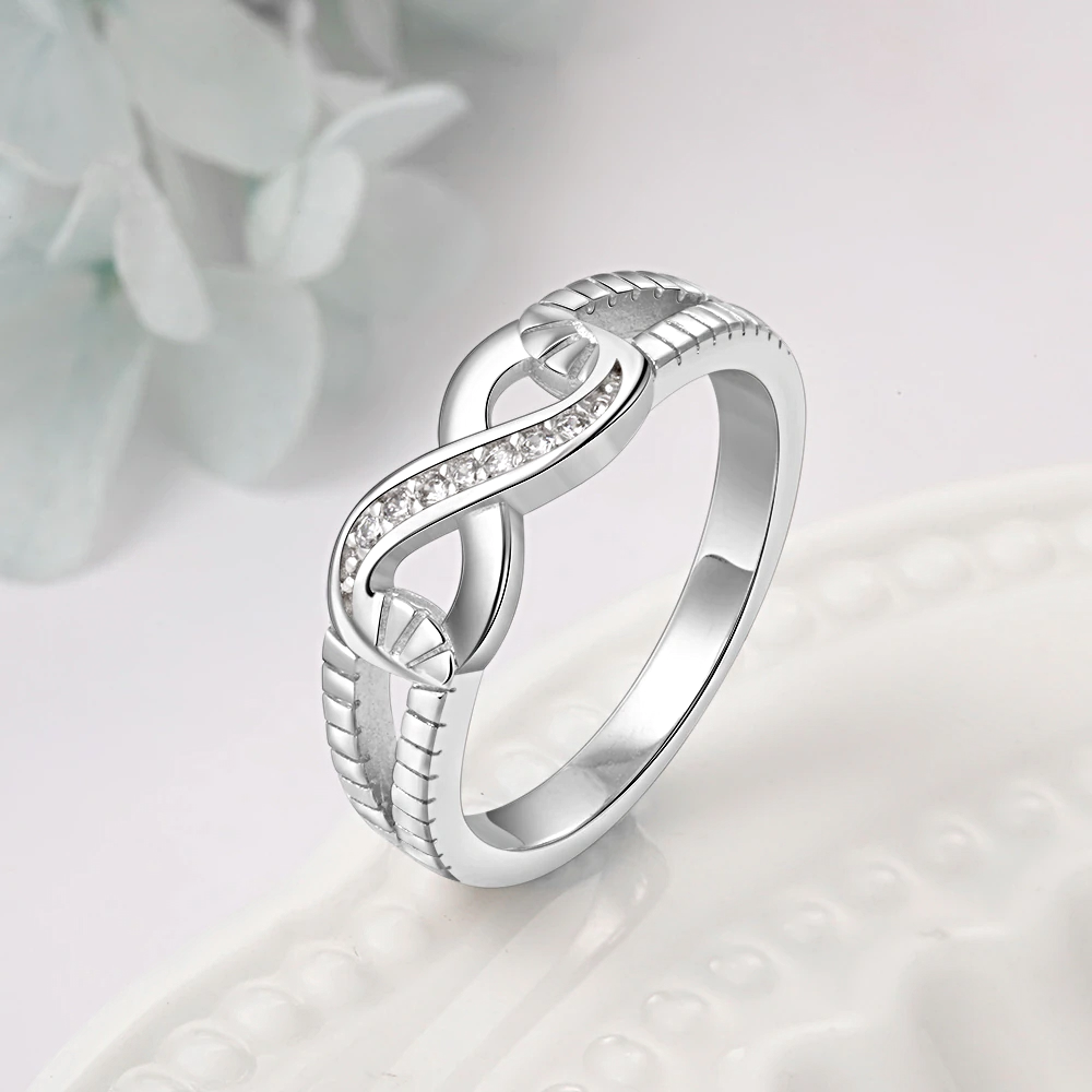 Silver Color Infinity Ring Cubic Zirconia - 1MRK.COM